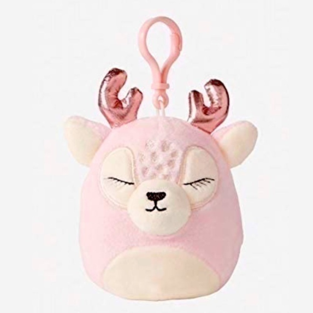 Squishmallow 3.5" Justice Ivy the Deer 🦌 RARE pink holiday Barely Preloved
